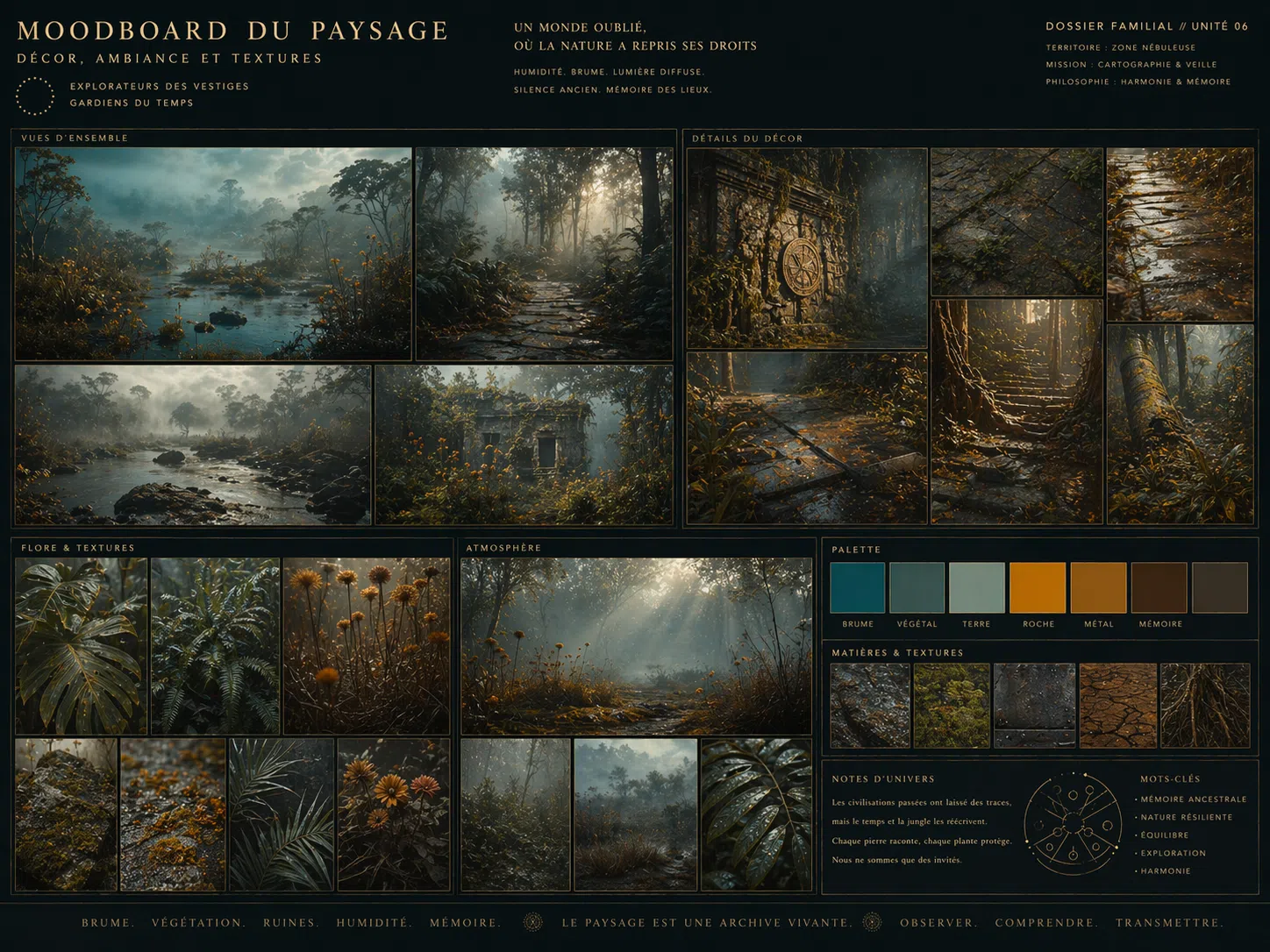 Univers visuel jungle et ruines